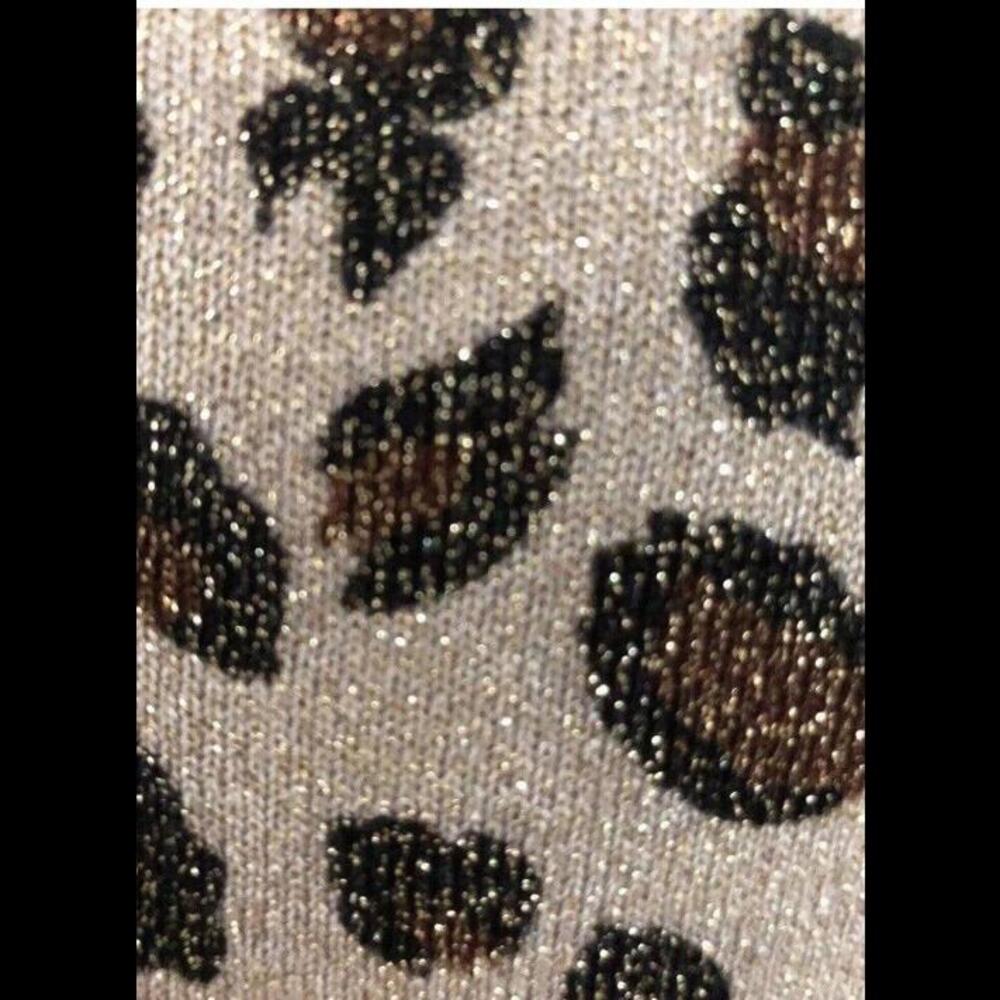 👠👚💛Cache Metallic Animal Print Ruched Keyhole Neck Top Stretch Sz Small - Picture 5 of 13
